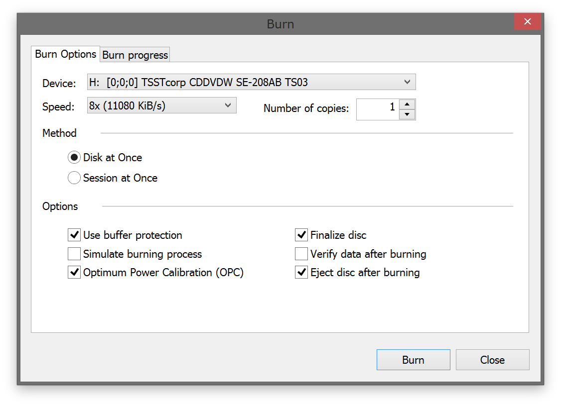 Write files to a DVD