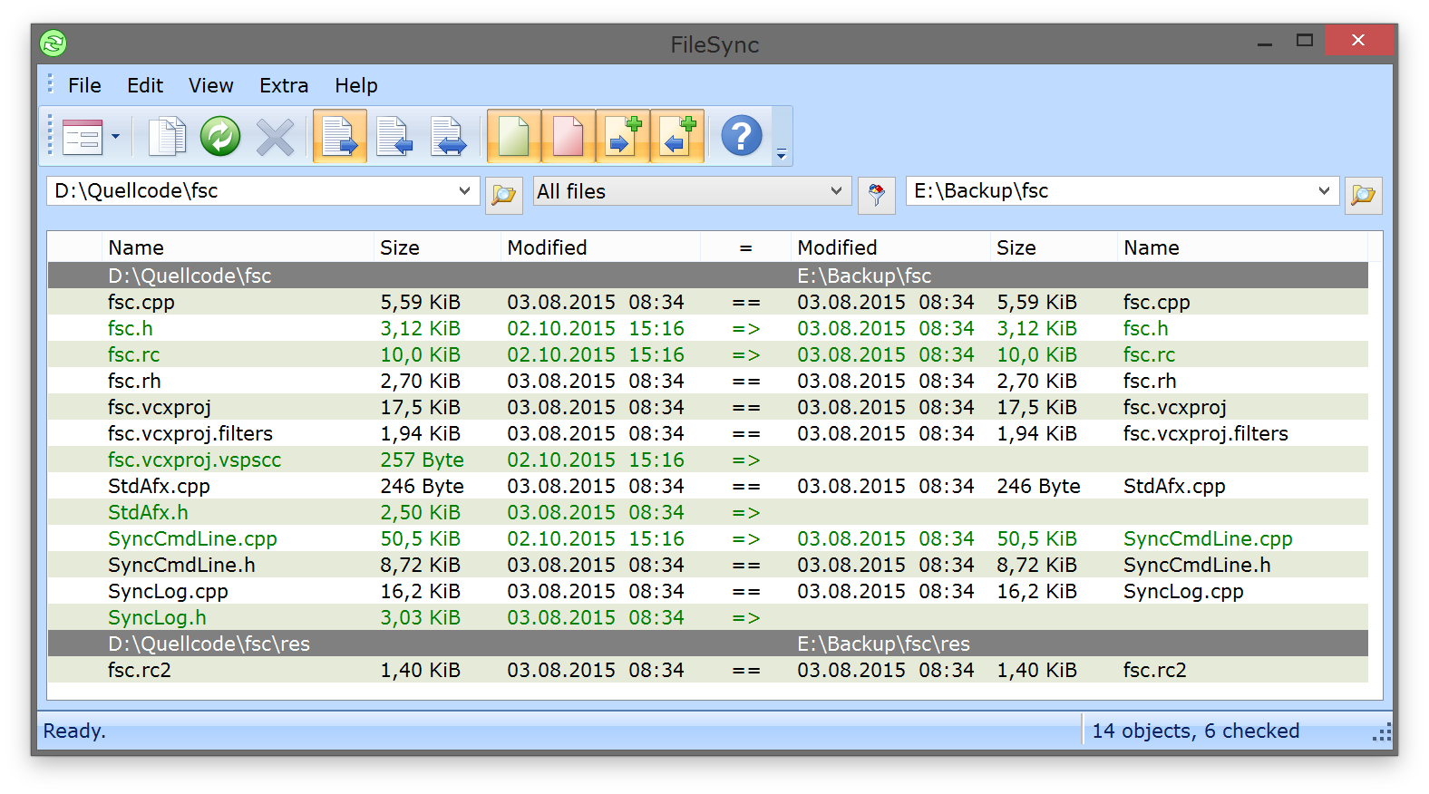 Synchronize files using FileSync