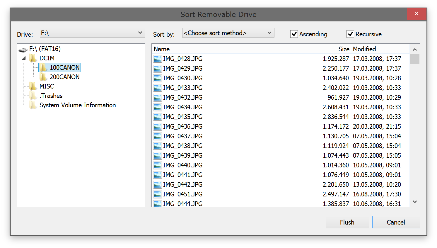 Sort Folder Contents on Removable Drives