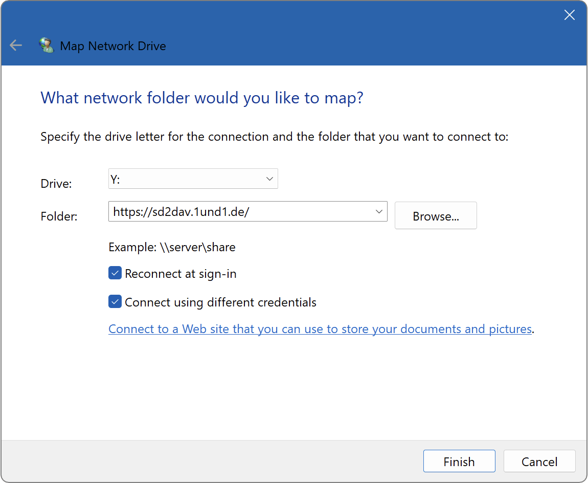 Connect network drive